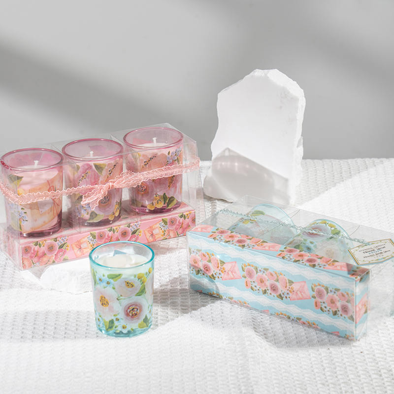 Majčin dan klasične male okrugle staklene čaše mirisne svijeće Set od 3 KOM-proizvođač eko sojinih svijeća