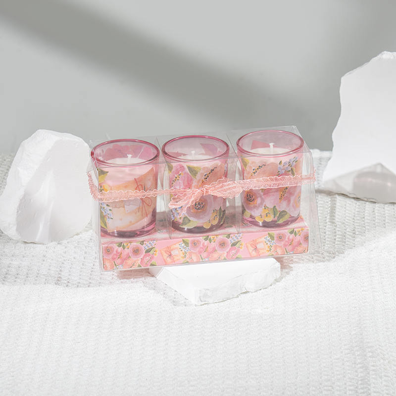 Majčin dan klasične male okrugle staklene čaše mirisne svijeće Set od 3 KOM-proizvođač eko sojinih svijeća