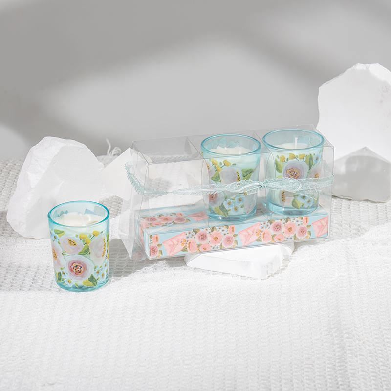 Majčin dan klasične male okrugle staklene čaše mirisne svijeće Set od 3 KOM-proizvođač eko sojinih svijeća