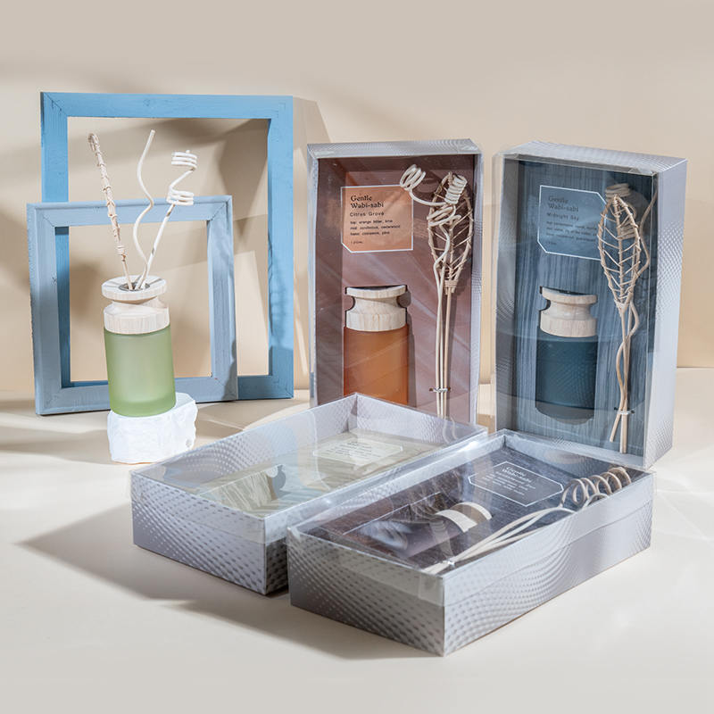 Visoka cilindrična staklena tikvica vrhunski difuzor od trske s drvenim štapićem - dobavljač aroma difuzora