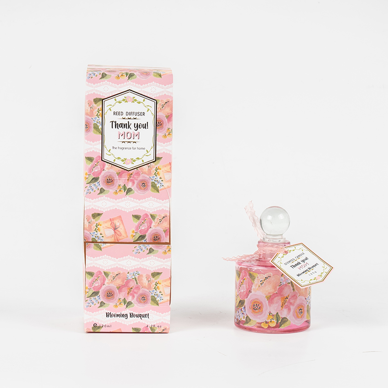 Elegantni okrugli difuzor od trske za staklenu bocu za Majčin dan