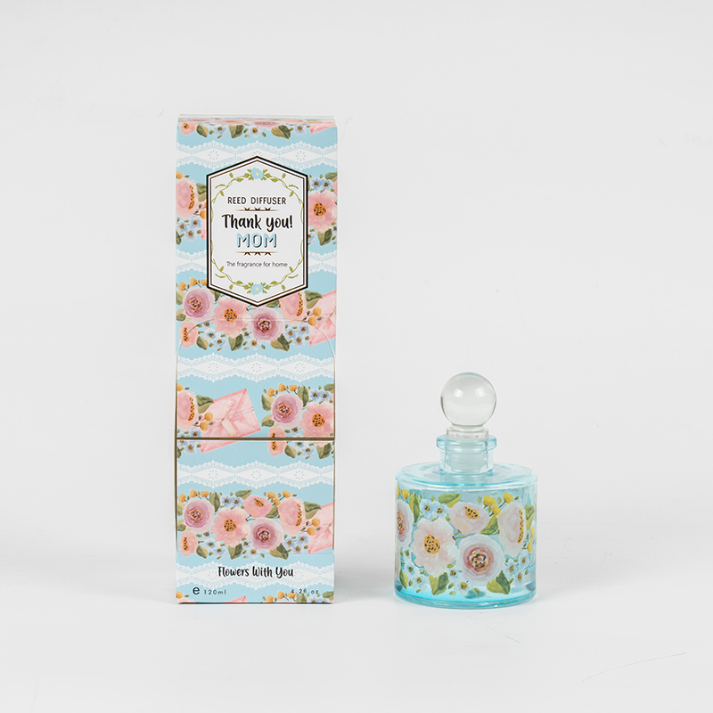 Elegantni okrugli difuzor od trske za staklenu bocu za Majčin dan